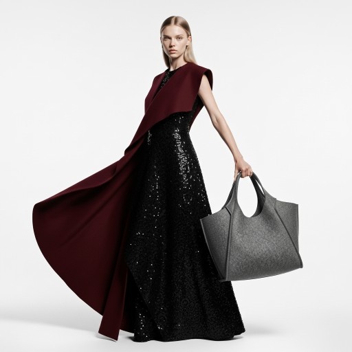 Anya行走中，大衣下摆飘动，展现服装的动态美感