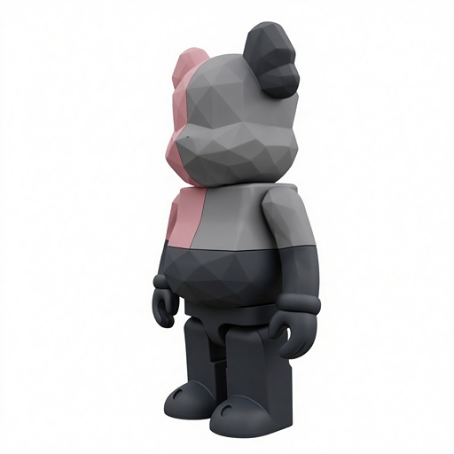 '二元和声'潮玩灰色一侧的45度角视图