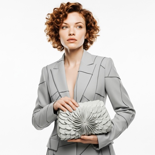 Fia特写：手持包袋，指尖触感与硬朗面料的呼应